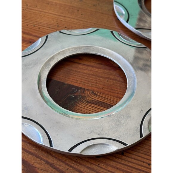 Pair of Lenox Scoop Trivets Solid Aluminum Holloware Cool Design 7.5" Diameter - Picture 9 of 16